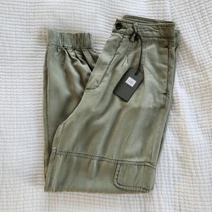 NWT AllSaints Lira Khaki Green Crop Trousers (6)
